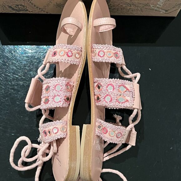 NWT Free People Mantra mirror pink sandals 8.5 - Picture 10 of 14